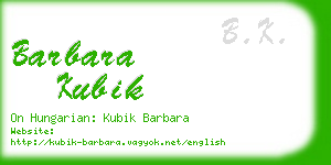 barbara kubik business card